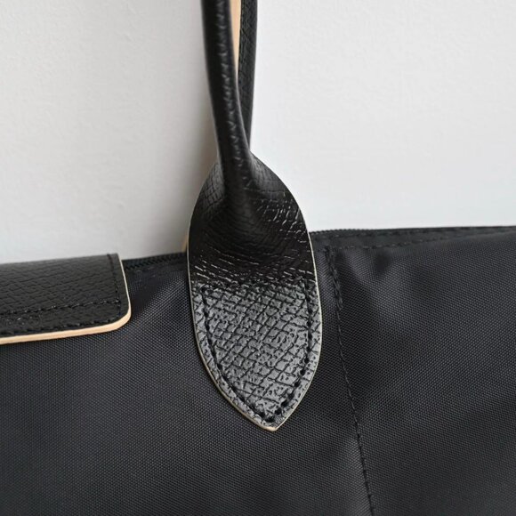 Black Longchamp Medium Canvas Bag - Picture 7 of 8